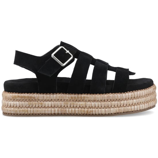 Hush Puppies Rosetta Gladiator Leren Dames Sandalen Zwart/Tan - Image 5
