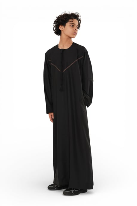Kinderen jongens zwarte Eid Marokkaanse Thobe gewaad Djellaba Ramadan Eid Jubba-LFS K-HM10 - Image 4