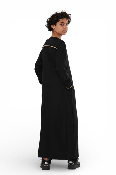 Kinderen jongens zwarte Ramadan Marokkaanse Thobe gewaad Kaftan Eid Jubba LFS-K-TT-003 - Image 5