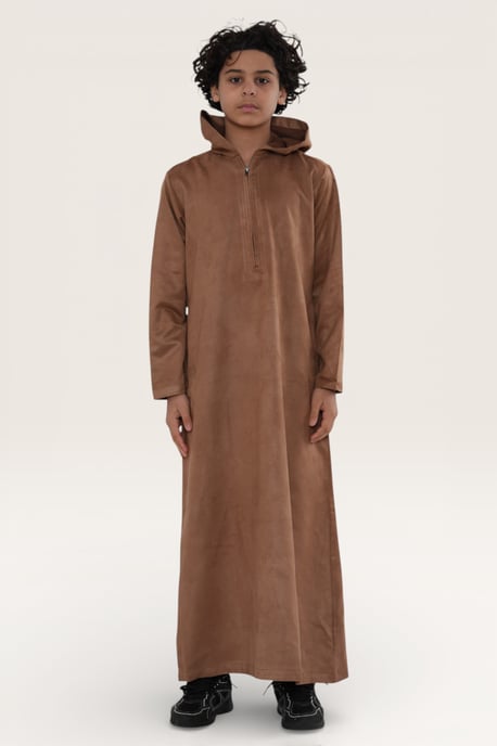 Barn Pojkar Brun Huva Eid Marockansk Jubba Morgonrock Ramadan Eid Thobe LFS - K-HM12 - Image 2
