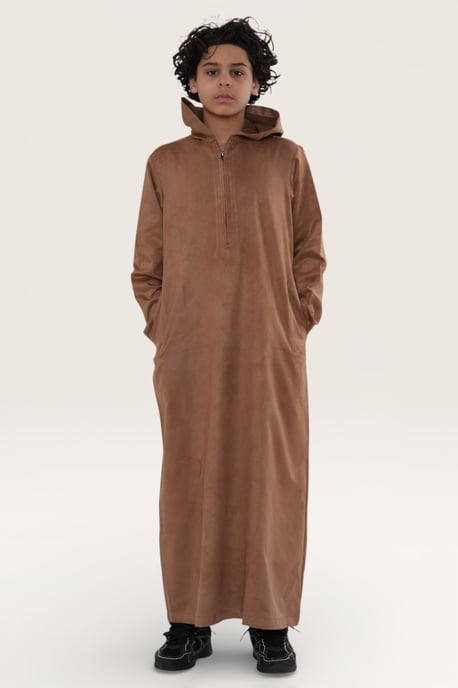 Barn Pojkar Brun Huva Eid Marockansk Jubba Morgonrock Ramadan Eid Thobe LFS - K-HM12 - Image 3