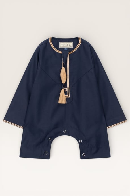 Kids Boys Navy Baby Ramadan Moroccan Thobe Robe Emirati Eid Jubba LFS-B-TT003 - Image 2