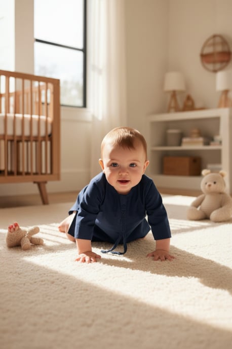 Barn Pojkar Marinblå Baby Ramadan Marockansk Thobe Morgonrock Emiratisk Eid Jubba LFS-B-TT001 - Image 1