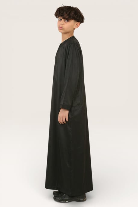 Kinderen jongens zwarte Marokkaanse Thobe gewaad Djellaba Gandoura Eid Jubba-LFS-K-GG008 - Image 3