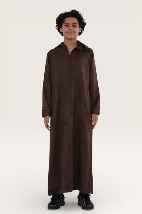Barn Pojkar Brun Huva Eid Marockansk Jubba Morgonrock Ramadan Eid Thobe LFS - K-HM12 - Image 2