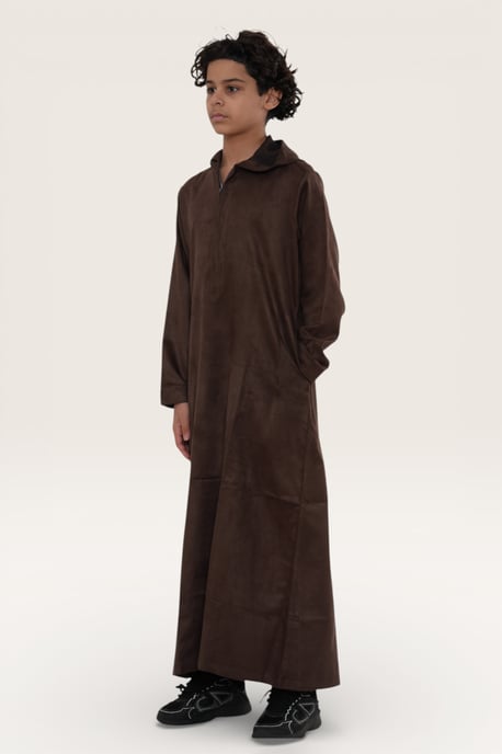 Barn Pojkar Brun Huva Eid Marockansk Jubba Morgonrock Ramadan Eid Thobe LFS - K-HM12 - Image 3