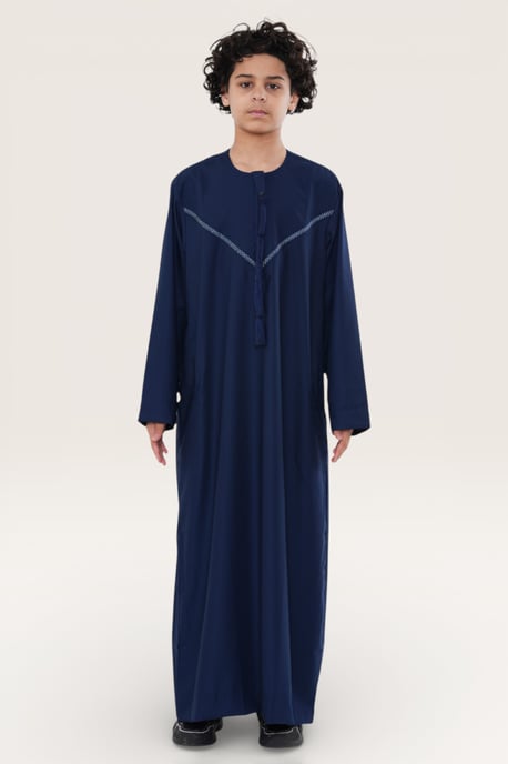 Kinderen jongens Marine Eid Marokkaanse Thobe Robe Djellaba Ramadan Eid Jubba-LFS K-HM10 - Image 2