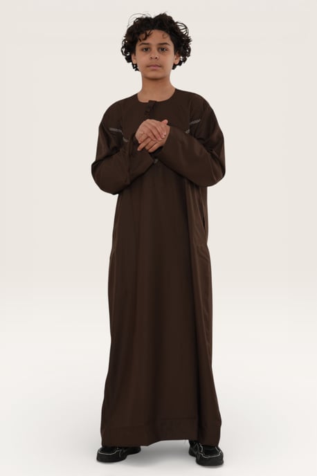 Kinderen jongens bruin Eid Marokkaanse Thobe gewaad Djellaba Ramadan Eid Jubba-LFS K-HM10 - Image 3