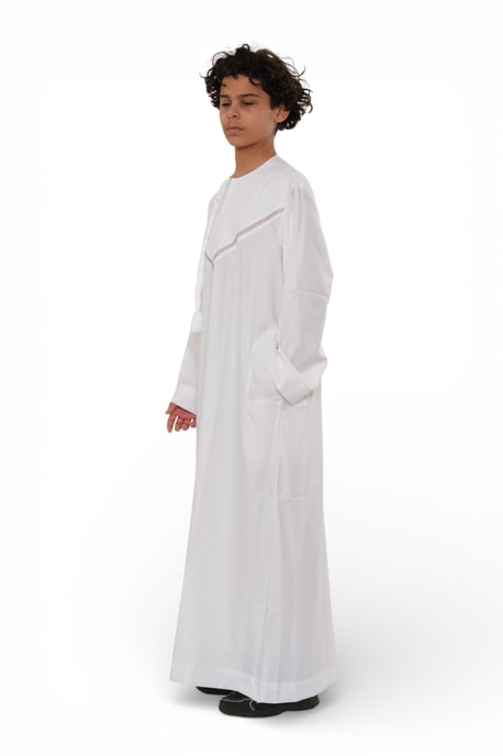 Kinderen jongens witte Eid Marokkaanse Thobe gewaad Djellaba Ramadan Eid Jubba-LFS K-HM10 - Image 4