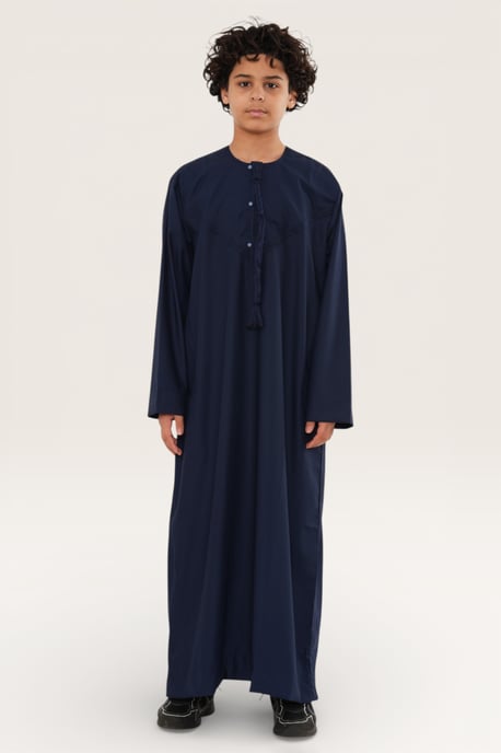 Kinderen jongens Marine Eid Marokkaanse Jubba Robe Djellaba Ramadan Eid Thobe LFS- K-HM11 - Image 2