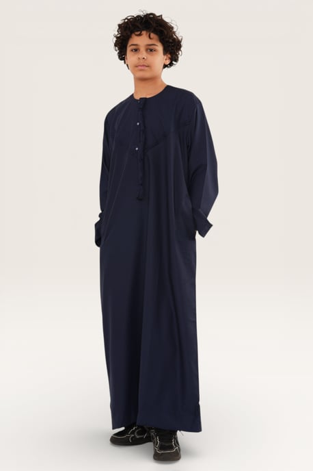 Kinderen jongens Marine Eid Marokkaanse Jubba Robe Djellaba Ramadan Eid Thobe LFS- K-HM11 - Image 3