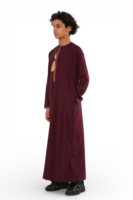 Kinderen jongens rode Ramadan Marokkaanse Thobe gewaad Kaftan Eid Jubba LFS-K-TT-003 - Image 4