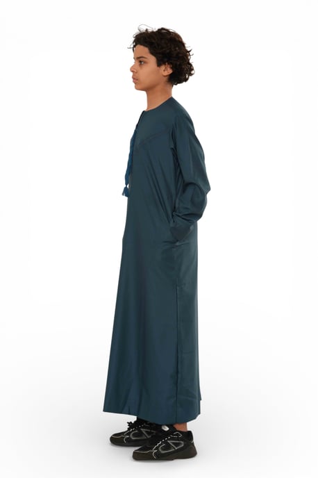 Kids Boys Blue Ramadan Eid Moroccan Jubba Robe Muslim Djellaba Thobe LFS -K-TT008 - Image 4