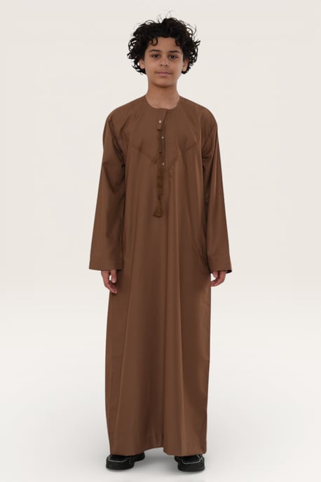Kinderen jongens bruin Eid Marokkaanse Jubba Robe Djellaba Ramadan Eid Thobe LFS- K-HM11 - Image 2