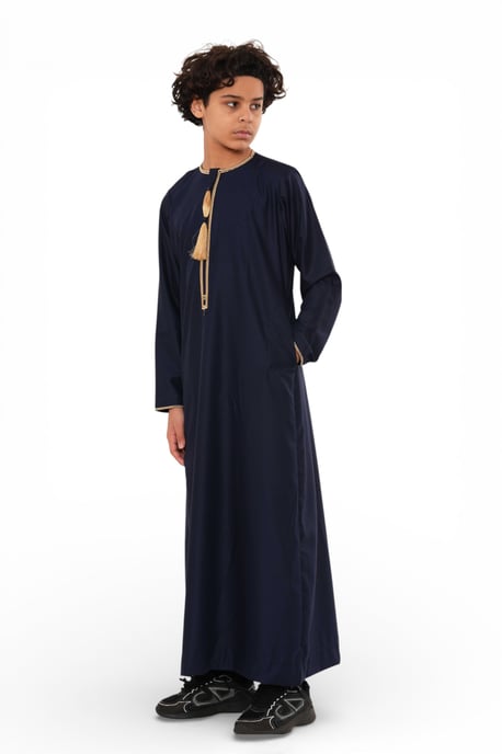 Kinderen jongens Marine Ramadan Marokkaanse Thobe Robe Kaftan Eid Jubba LFS-K-TT-003 - Image 4