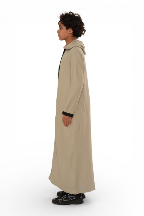 Kinderen jongens grijs Eid hooded Marokkaanse Thobe gewaad Djellaba Ramadan Jubba LFS- K-HM3 - Image 4