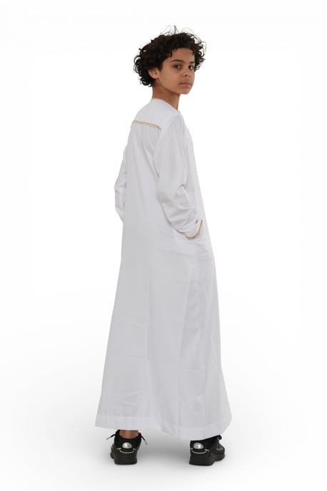 Kinderen jongens witte Ramadan Marokkaanse Thobe gewaad Kaftan Eid Jubba LFS-K-TT-003 - Image 4