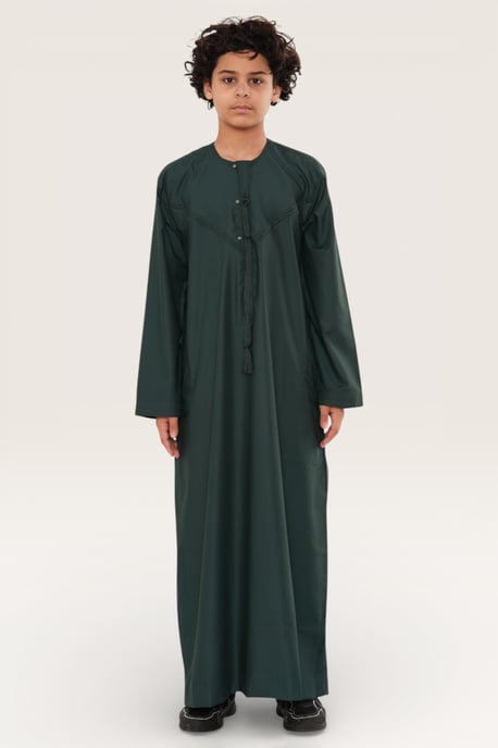 Kinderen jongens groene Eid Marokkaanse Jubba Robe Djellaba Ramadan Eid Thobe LFS- K-HM11 - Image 2