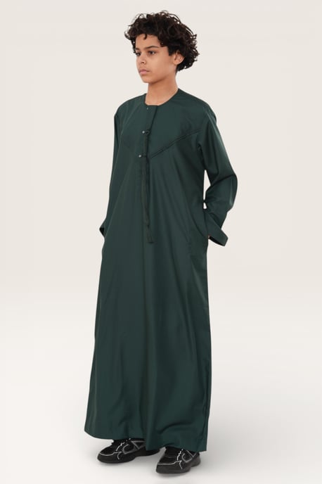 Kinderen jongens groene Eid Marokkaanse Jubba Robe Djellaba Ramadan Eid Thobe LFS- K-HM11 - Image 3