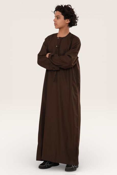 Kinderen jongens bruin Eid Marokkaanse Jubba Robe Djellaba Ramadan Eid Thobe LFS- K-HM11 - Image 3