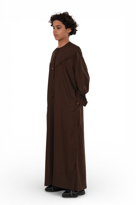 Kinderen jongens bruin Eid Marokkaanse Jubba Robe Djellaba Ramadan Eid Thobe LFS- K-HM11 - Image 5