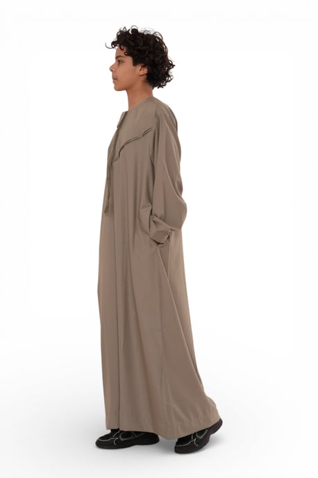 Kinderen jongens Beige Eid Marokkaanse Jubba Robe Djellaba Ramadan Eid Thobe LFS- K-HM11 - Image 4