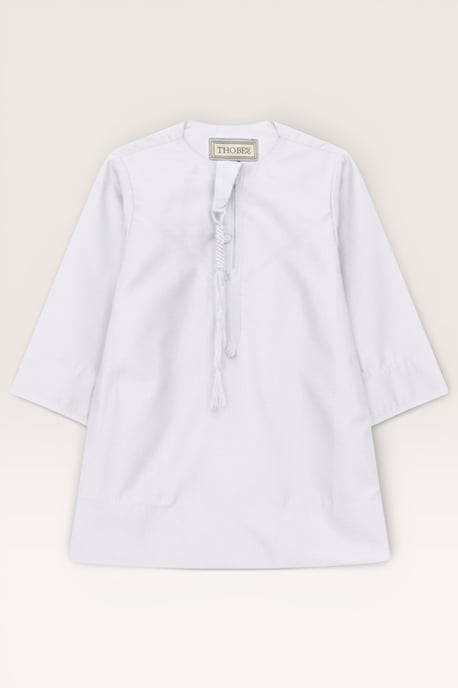 Barn Pojkar Vit Baby Ramadan Marockansk Thobe Morgonrock Emiratisk Eid Jubba LFS-B-TT001 - Image 2