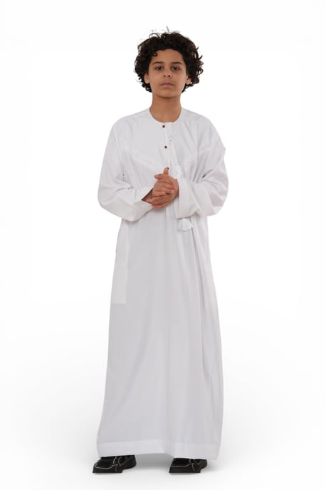 Kinderen jongens witte Eid Marokkaanse Jubba Robe Djellaba Ramadan Eid Thobe LFS- K-HM11 - Image 4