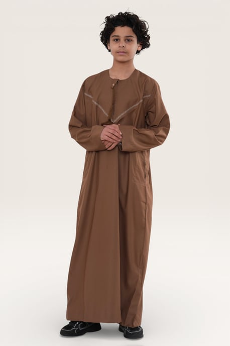 Kinderen jongens bruin Eid Marokkaanse Thobe gewaad Djellaba Ramadan Eid Jubba-LFS K-HM10 - Image 2