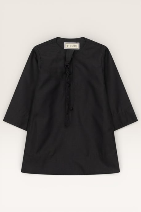 Barn Pojkar Svart Baby Ramadan Marockansk Thobe Morgonrock Emiratisk Eid Jubba LFS-B-TT001 - Image 2