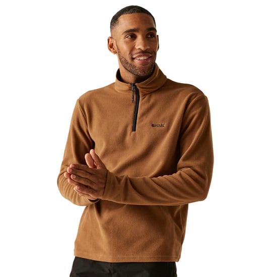 Regatta Great Outdoors Mens Thompson Half Zip Fleece Top för män (Nötbrun) - Image 4