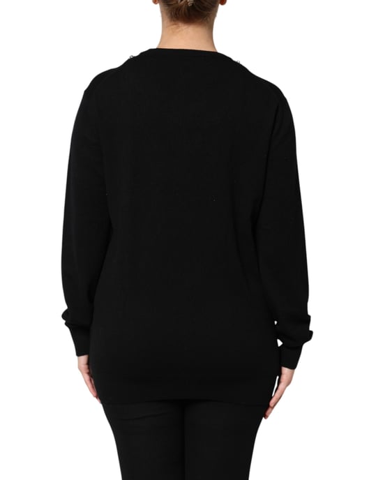 Versierd Sieraad Nek Pullover Trui - Image 4
