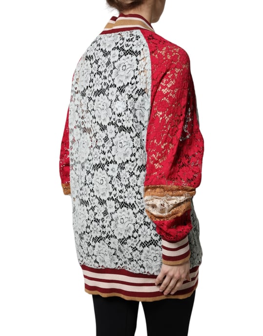Lace Cardigan Knitwear Patchwork - Image 4