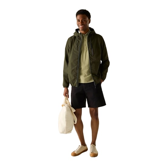 Regatta Mens Shorebay Waterproof Jacket (Dark Khaki/Black) - Image 4