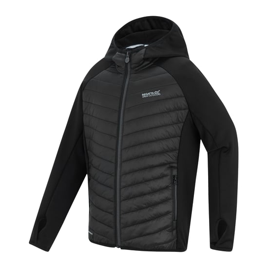 Regatta Kinderen/Kids Andreson Hybride Gewatteerde Jacket (Zwart/Seal Grijs) - Image 3