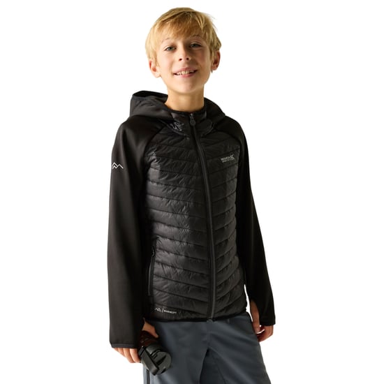 Regatta Kinderen/Kids Andreson Hybride Gewatteerde Jacket (Zwart/Seal Grijs) - Image 4