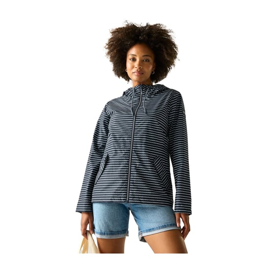 Regatta Womens/Ladies Bayletta Contrast Striped Waterproof Jacket (Navy/White) - Image 4