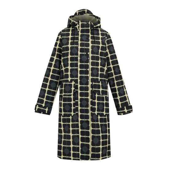 Regatta Womens/Ladies Orla Kiely Poppy Long Length Waterproof Jacket (Monochrome) - Image 1