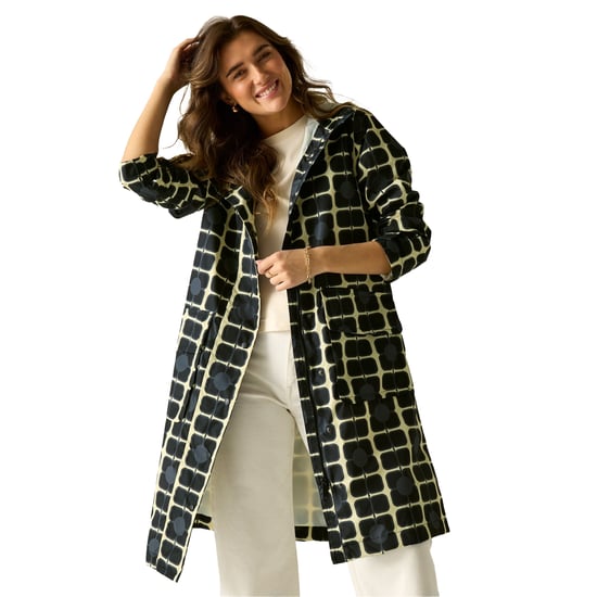 Regatta Womens/Ladies Orla Kiely Poppy Long Length Waterproof Jacket (Monochrome) - Image 4