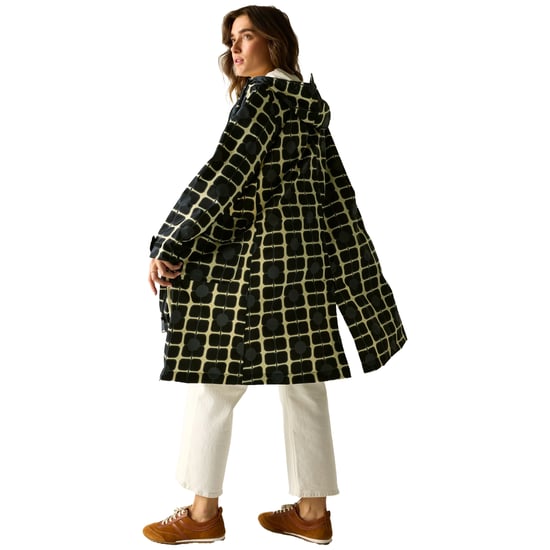 Regatta Womens/Ladies Orla Kiely Poppy Long Length Waterproof Jacket (Monochrome) - Image 5