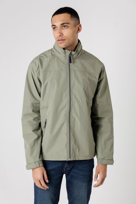 Olive Lightweight Funnel Neck Zip Jacket - Image 1