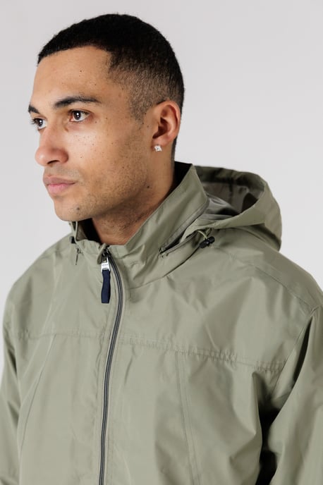 Olive Lightweight Funnel Neck Zip Jacket - Image 3
