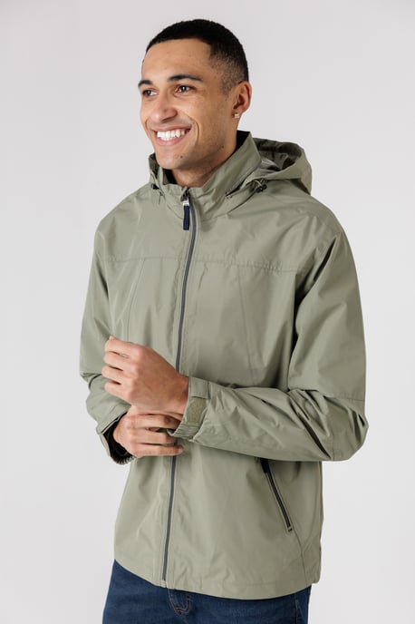 Olive Lightweight Funnel Neck Zip Jacket - Image 5
