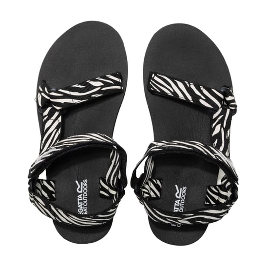 Regatta Dam Zebra Tryck Sandaler (Svart/Vit) - Image 4