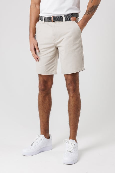 Stone Cotton Twill Peached Shorts - Image 1