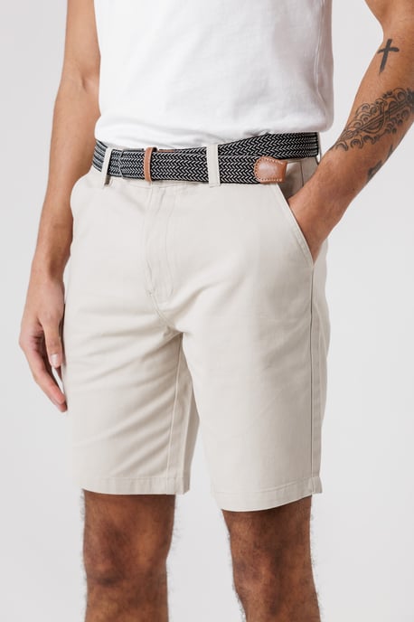 Stone Cotton Twill Peached Shorts - Image 4