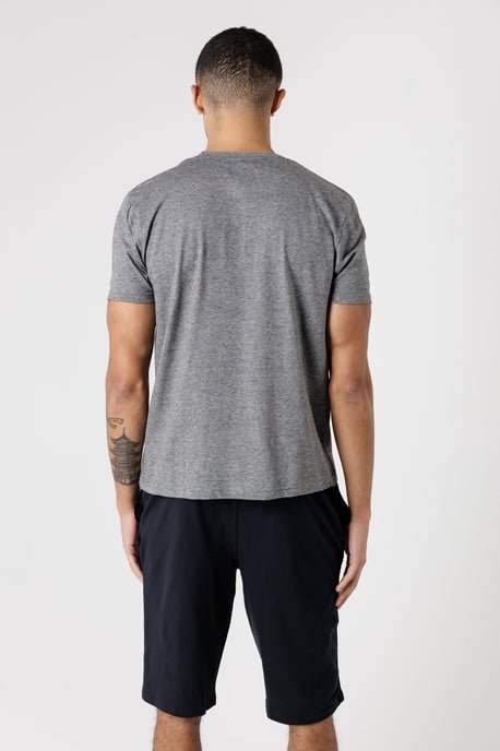Grey Crew Neck Logo T-Shirt And Shorts Pyjama Set - Image 2