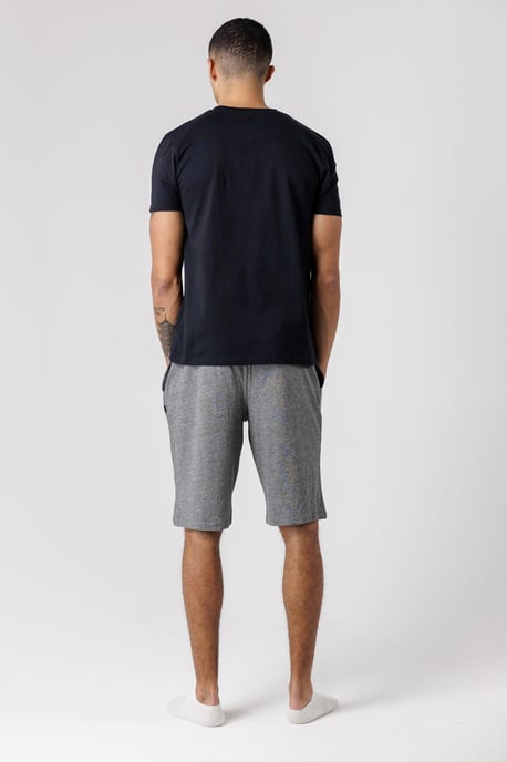 Black Crew Neck Logo T-Shirt And Shorts Pyjama Set - Image 2