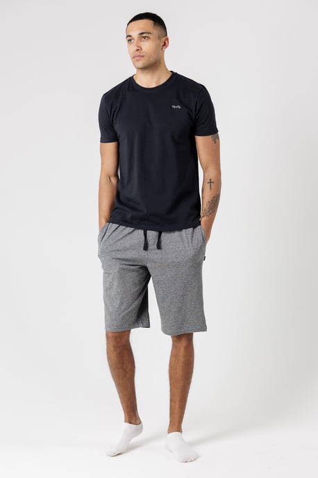 Black Crew Neck Logo T-Shirt And Shorts Pyjama Set - Image 3