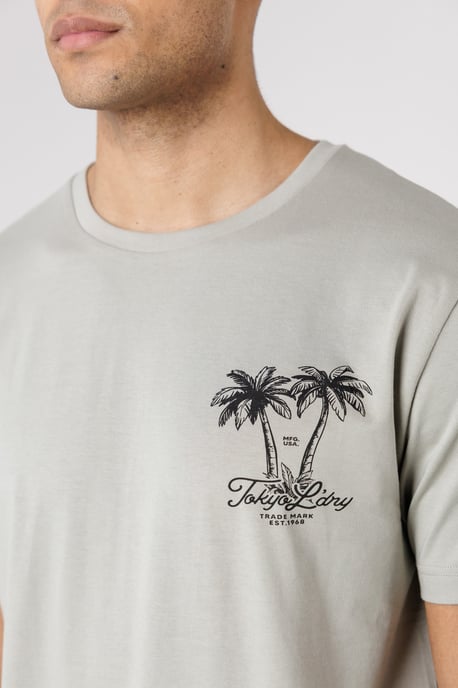 Light Green Palm Print T-Shirt And Shorts Lounge Set - Image 4